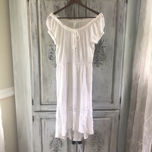 NY Collection White Smocked Dress